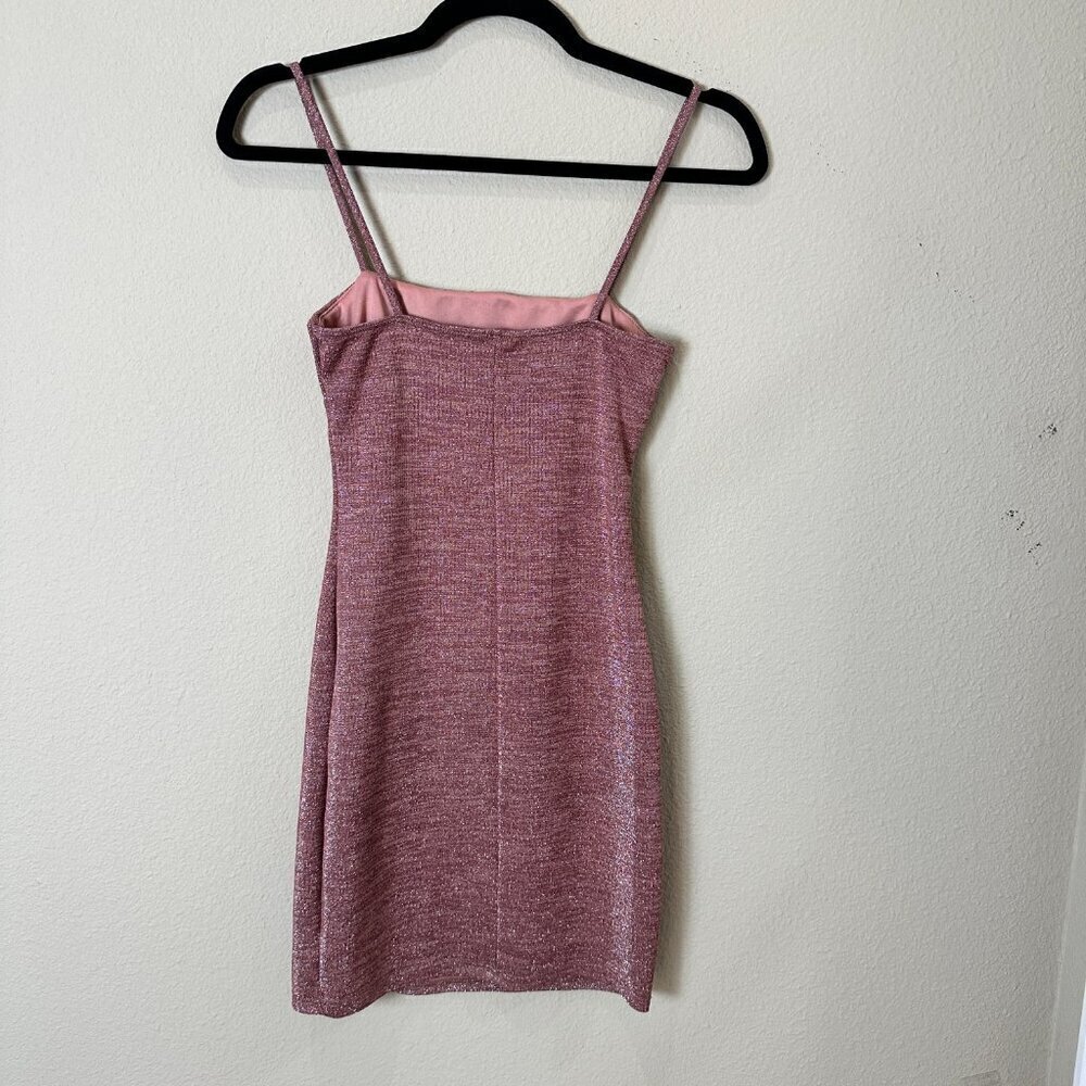 BLUE BLUSH Los Angeles Rose Gold Blush Pink Sparkle Mini Dress Size Small - Picture 4 of 7
